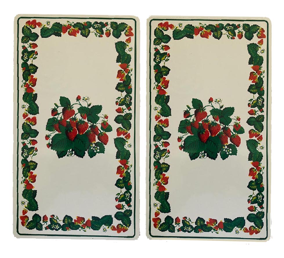 * Metal Stove Burner Covers Double/Oblong Gas/elec.Strawberries